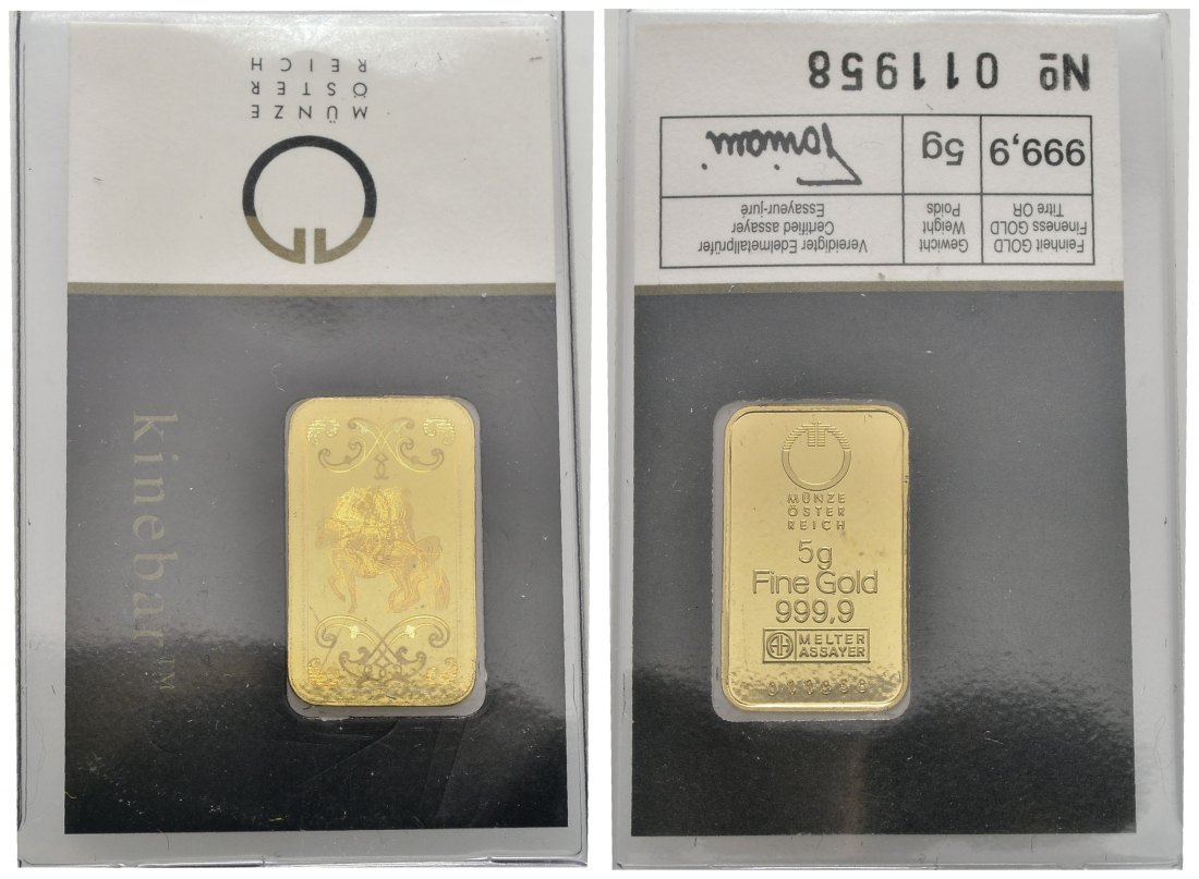 PEUS 9017 Österreich 5 g Feingold. Münze Österreich Lipizzaner  Hologramm Barren GOLD 5 g o.J. Uncirculated (eingeschweißt)