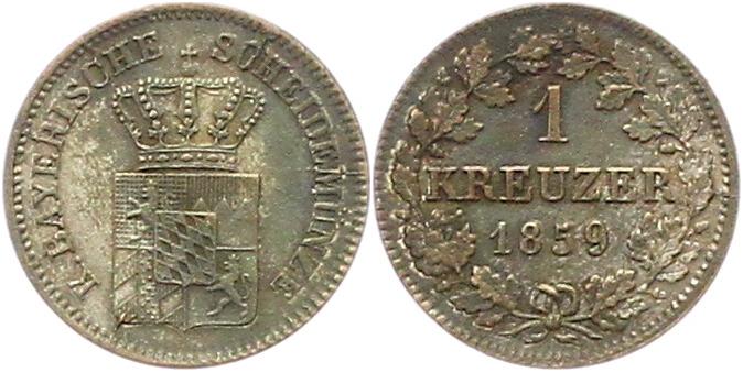  9759 Bayern 1 Kreuzer 1859   