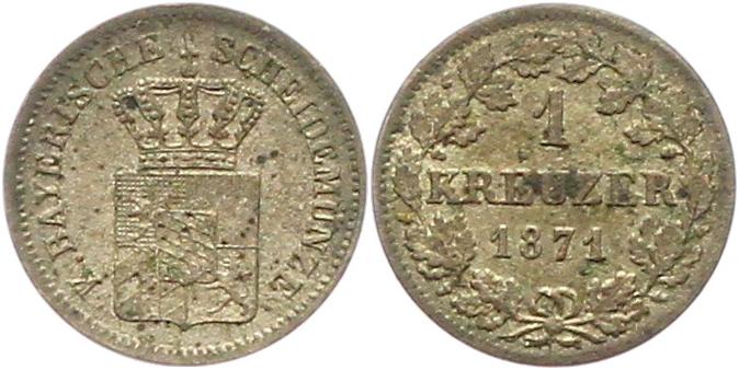  9761 Bayern 1 Kreuzer 1871   