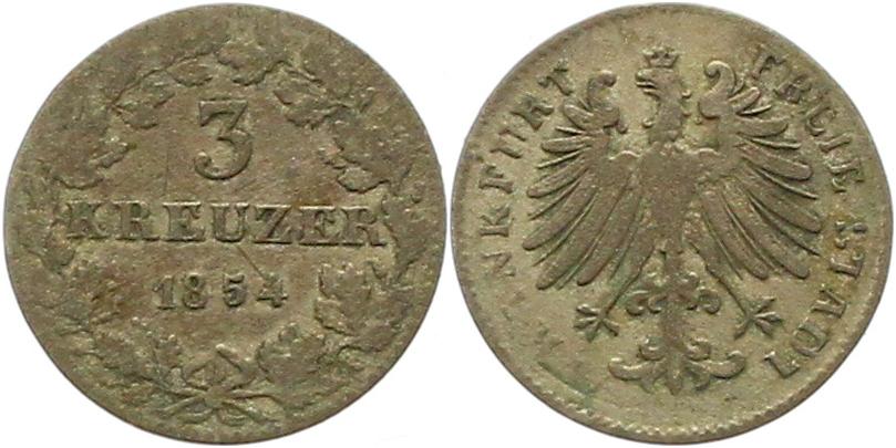  9773 Frankfurt 3 Kreuzer 1854   