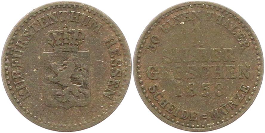  9777 Hessen Kassel 1  Silbergroschen 1858   