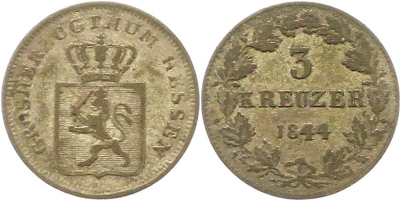  9782 Hessen Darmstadt 3 Kreuuer 1844   
