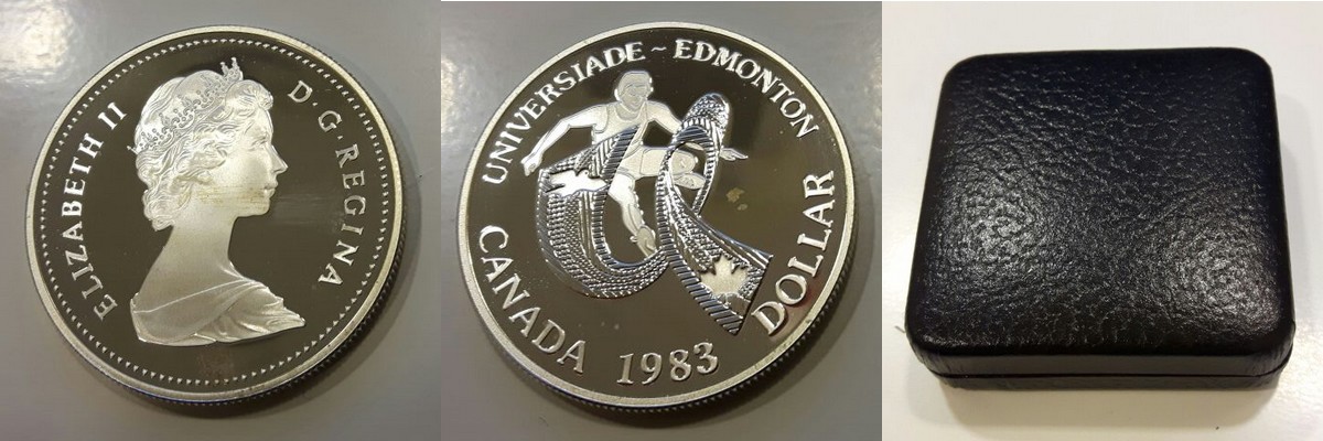  Kanada  1 Dollar 1983  FM-Frankfurt  Feingewicht: 11,66g  Silber  vz/PP  Edmonton University Games   