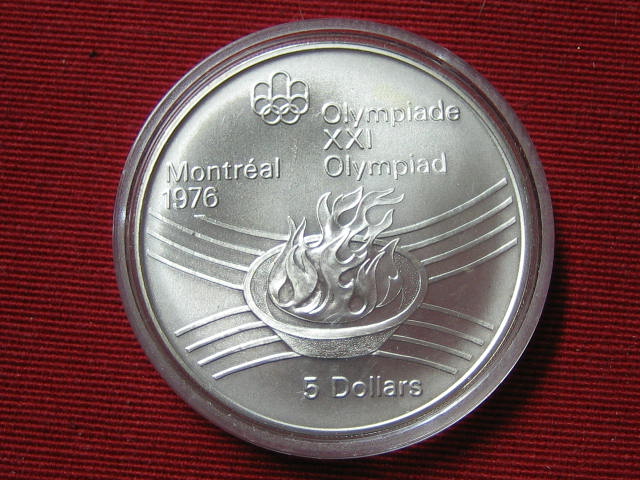  Kanada 5 Dollar Olympia Montreal 1976 Silber   