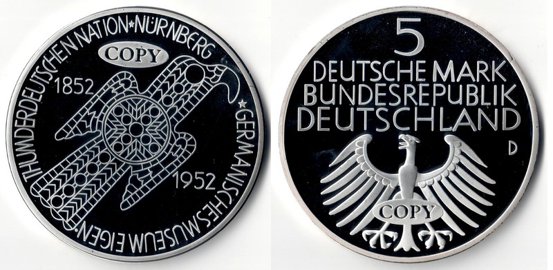  Deutschland   Medaille   5 Deutsche Mark   FM-Frankfurt   Gewicht: 110g  PP   
