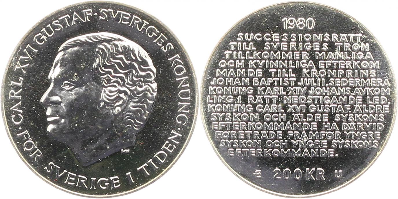  9951 Schweden 200 Kronen 1980 Silber   
