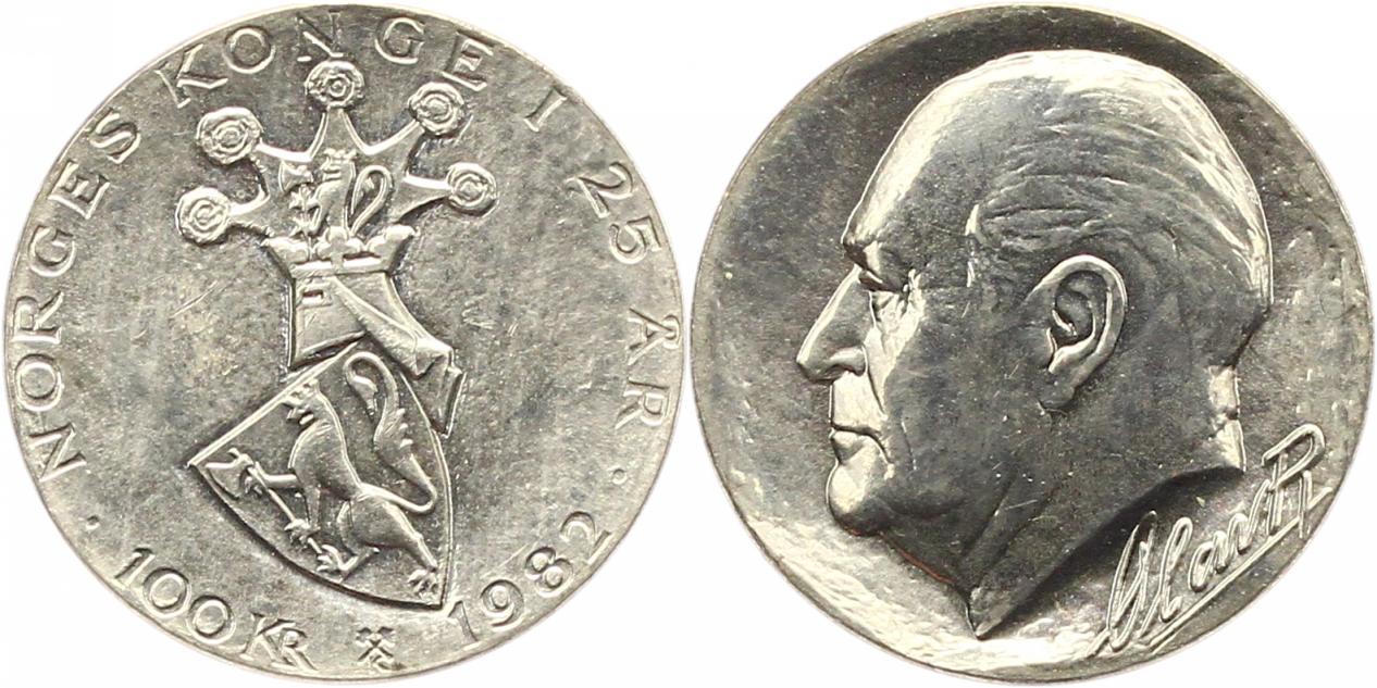  9977 Norwegen 100 Kronen 1982 Silber   