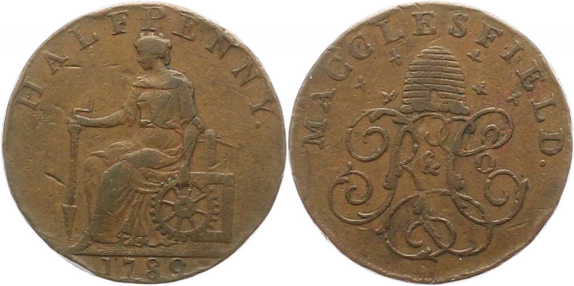  9999  Großbritannien 1/2 Penny token 1789 Macclesfield   
