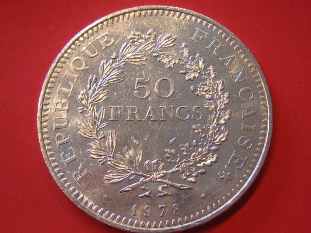 Frankreich 50 Francs 1978 Silber   