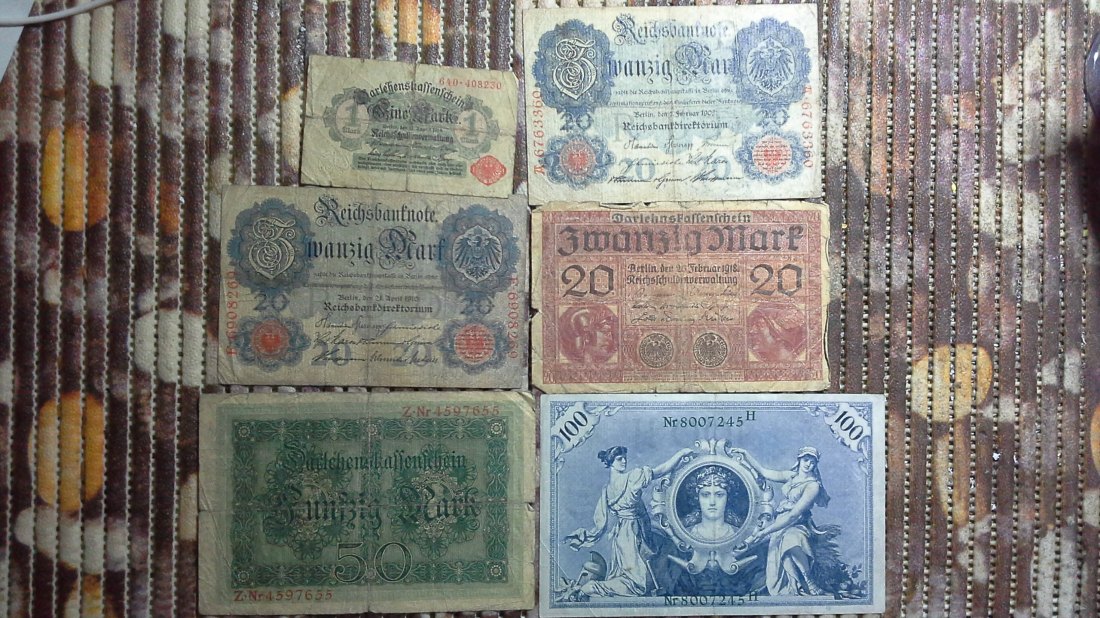  Lot Banknoten Deutsches Reich (g1064)   