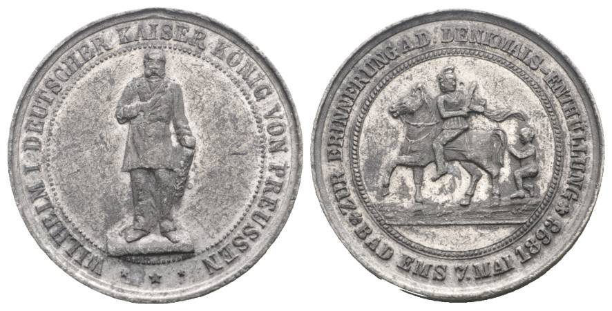  Zinnmedaille 1893, Ø= 34mm, 12,88g   