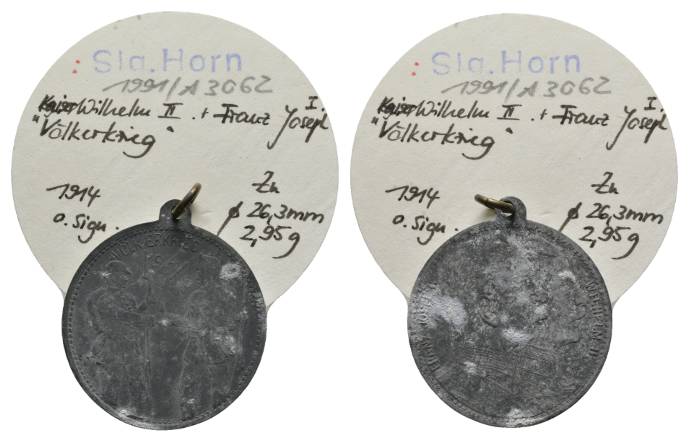  Medaille 1914, tragbar, Zinn; Ø 26,3 mm, 2,95 g   