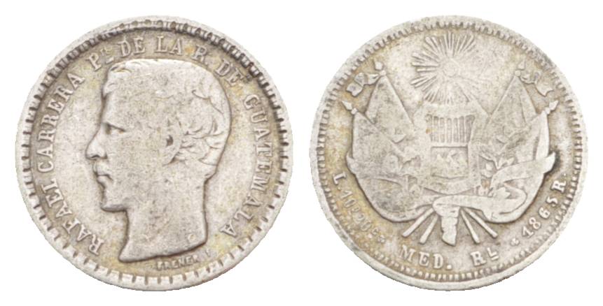 Guatemala, 1/2 Real, 1865   