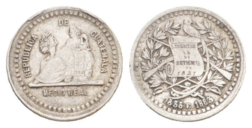  Guatemala, 1/2 Real, 1883   
