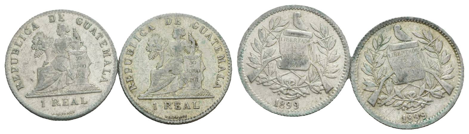  Guatemala, Real, 1899 (2 Stück)   