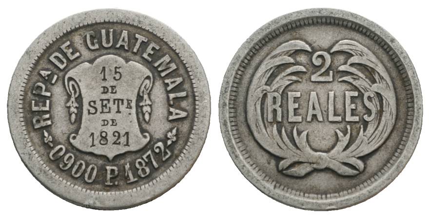  Guatemala, 2 Reales, 1872   