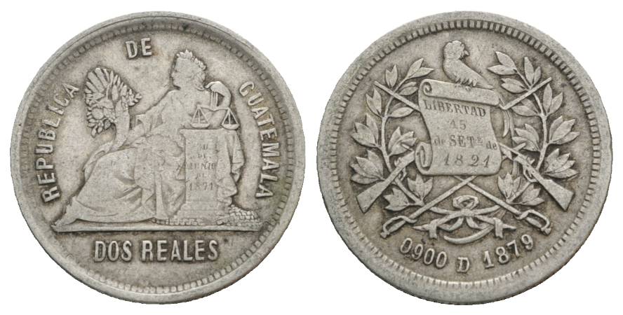  Guatemala, 2 Reales, 1879   