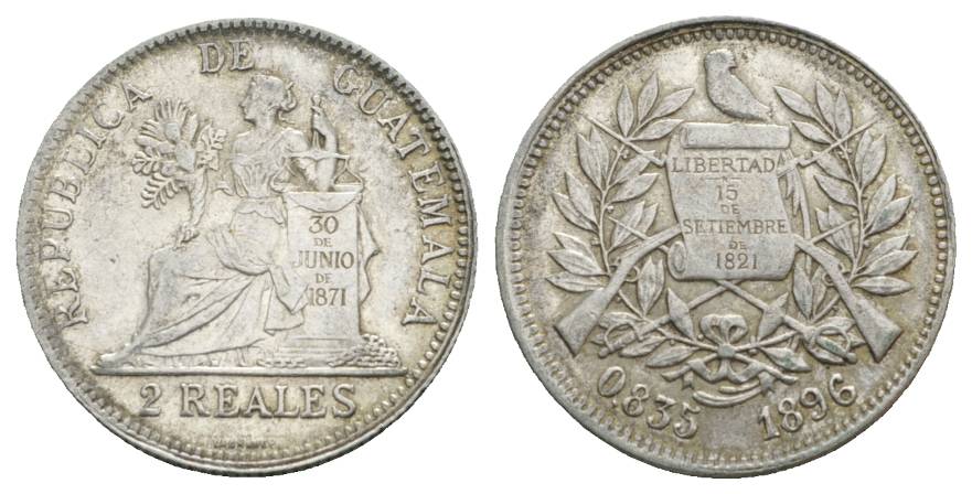  Guatemala, 2 Reales, 1896   