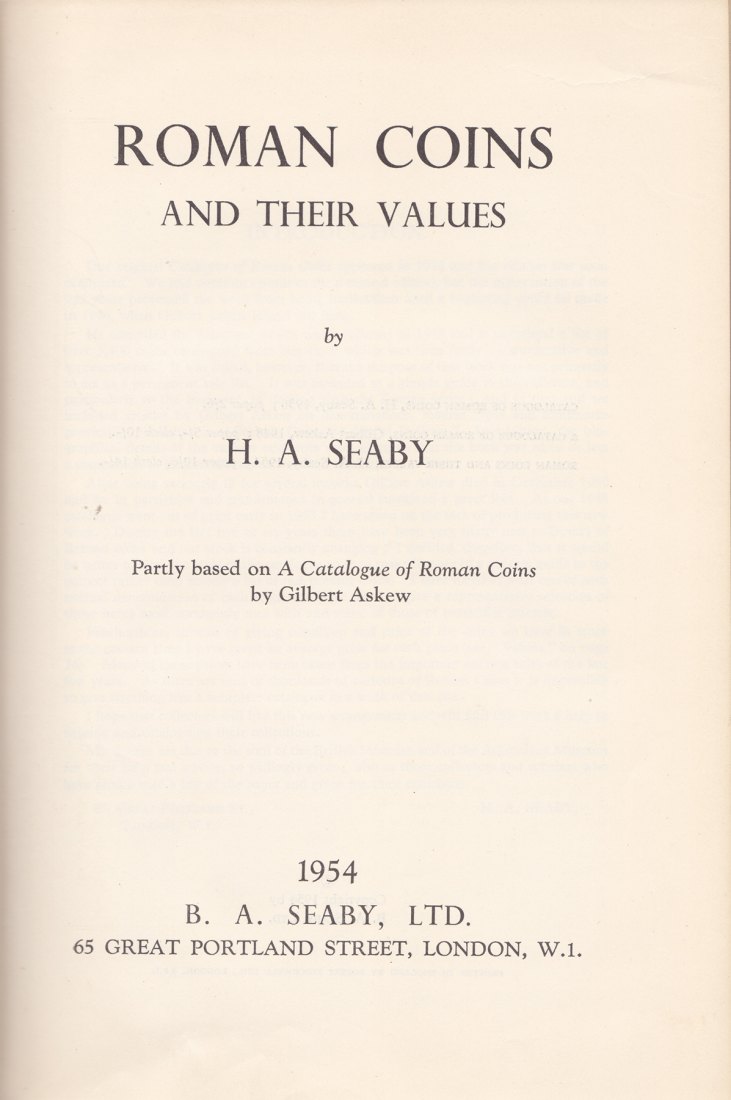  H.A. Seaby/ Roman coins and their values   