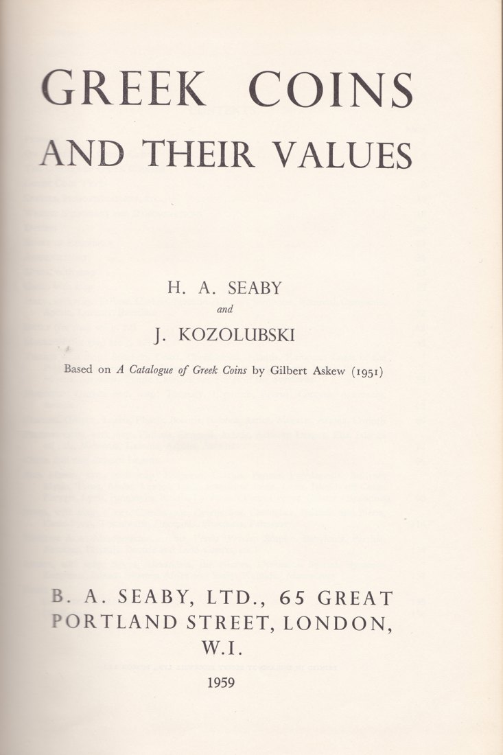  H.A. Seaby/ Greek coins and their values   
