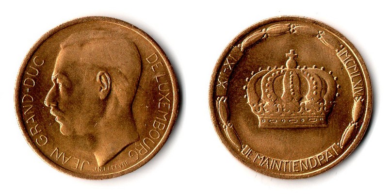 Luxemburg MM-Frankfurt Feingewicht: 5,81g Gold 20 Francs 1964 sehr schön/vorzüglich