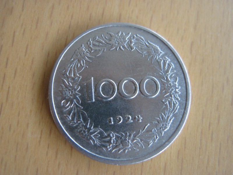  Österreich 1. Republik 1000 Kronen 1924 vorz. Erhaltung   