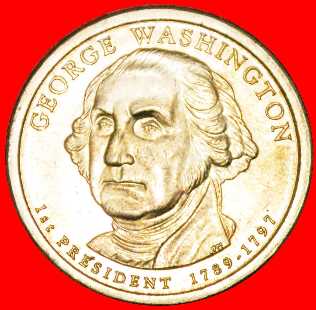  * NO PLAIN EDGE: USA ★ 1 DOLLAR 2007D WASHINGTON (1789-1797) MINT LUSTER! LOW START★ NO RESERVE!   