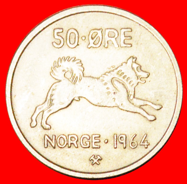 √ DOG (1958-1973): NORWAY ★ 50 ORE 1964! LOW START ★ NO RESERVE!   