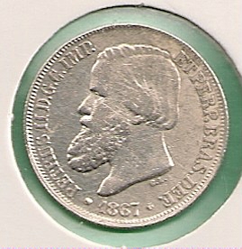  Brasilien - 200 Reis 1867   