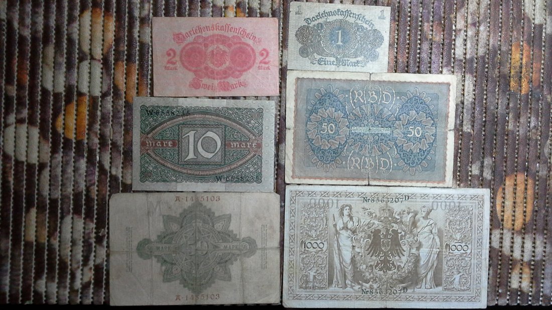  Lot Banknoten Deutsches Reich (g1080)   