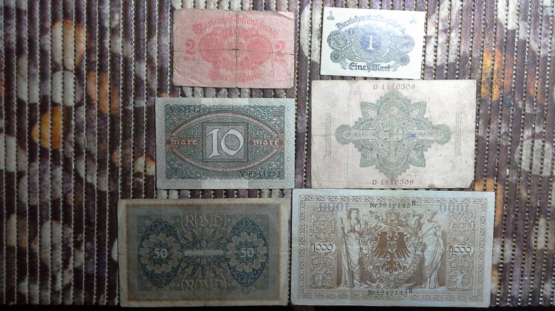  Lot Banknoten Deutsches Reich (g1081)   