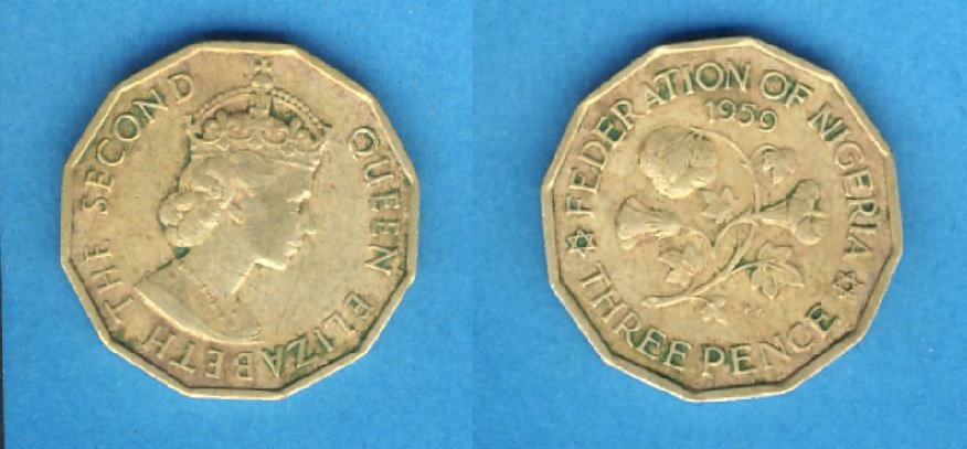  Nigeria 3 Pence 1959   