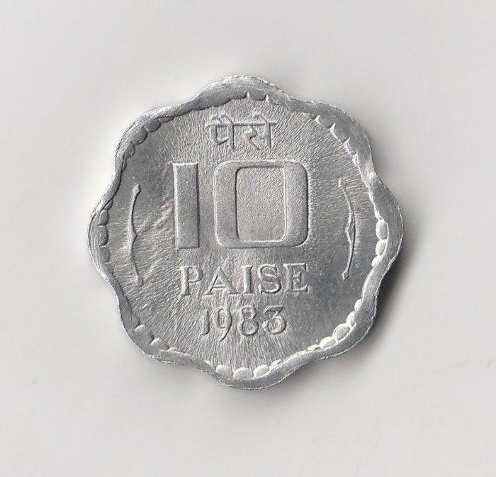  10 Paise Indien 1983 ohne Münzzeichen  (I363)   