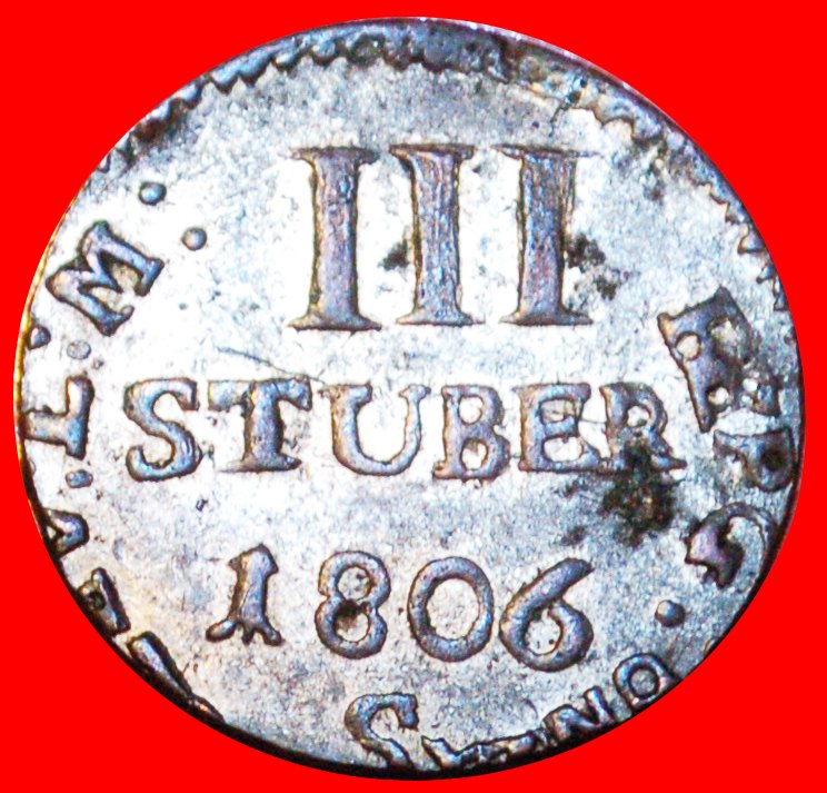  + JÜLICH-BERG: DEUTSCHLAND ★ 3 STÜBER 1806S! Joachim Murat (1806-1808) OHNE VORBEHALT!   