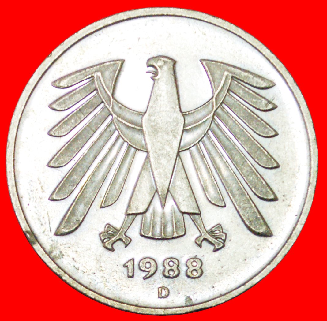  # EAGLE: GERMANY ★ 5 MARKS 1988D! LOW START ★ NO RESERVE!   