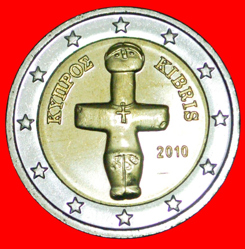  # GREECE: CYPRUS ★ 2 EURO 2010! UNCOMMON UNC MINT LUSTER! LOW START ★ NO RESERVE!   
