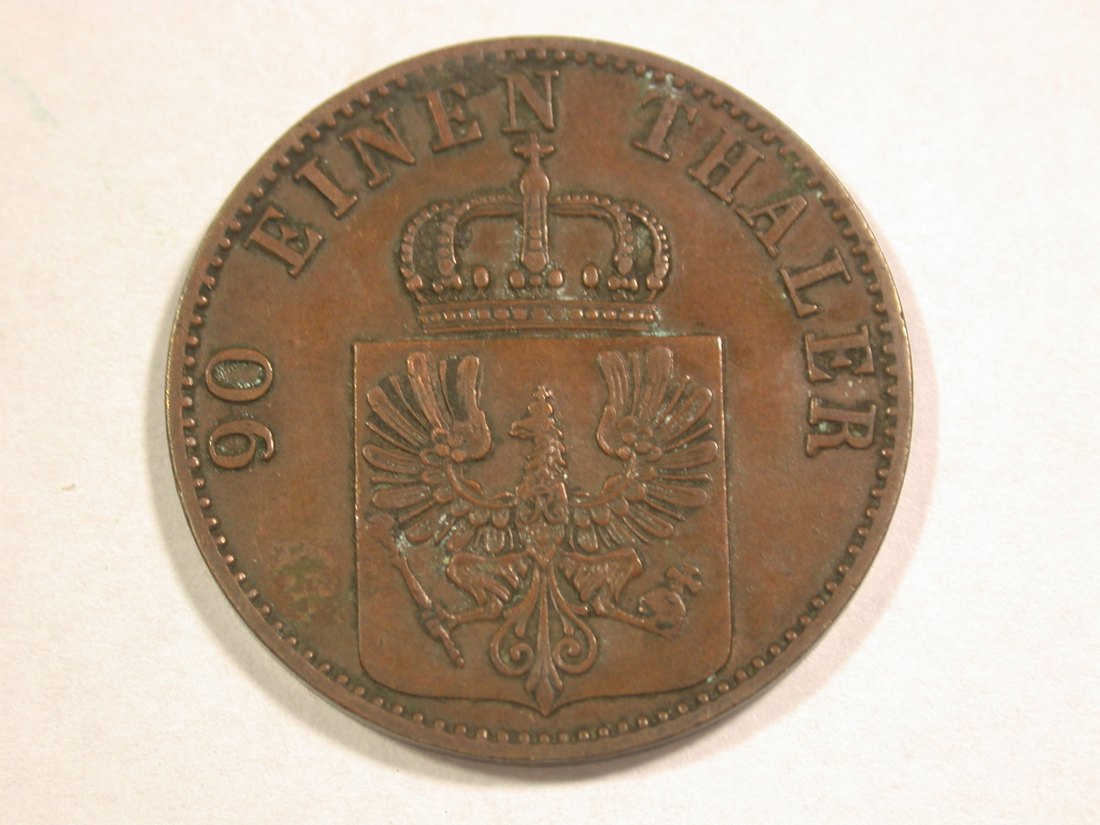  C06 Preussen  4 Pfennig 1865 A in ss-vz/f.vz Originalbilder   