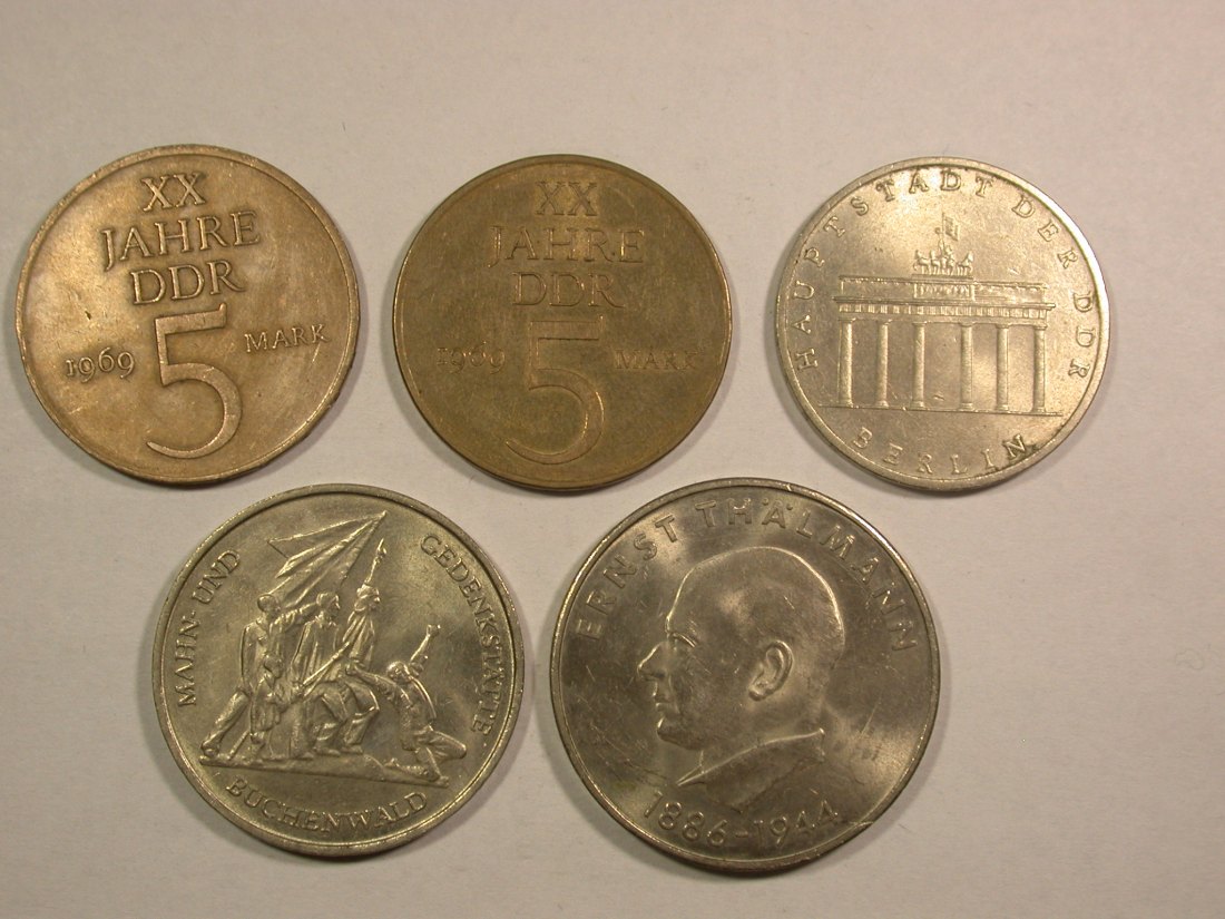  Lots -7-  DDR 5 Münzen  50 Mark in besserer Erhaltung Orginalbilder   