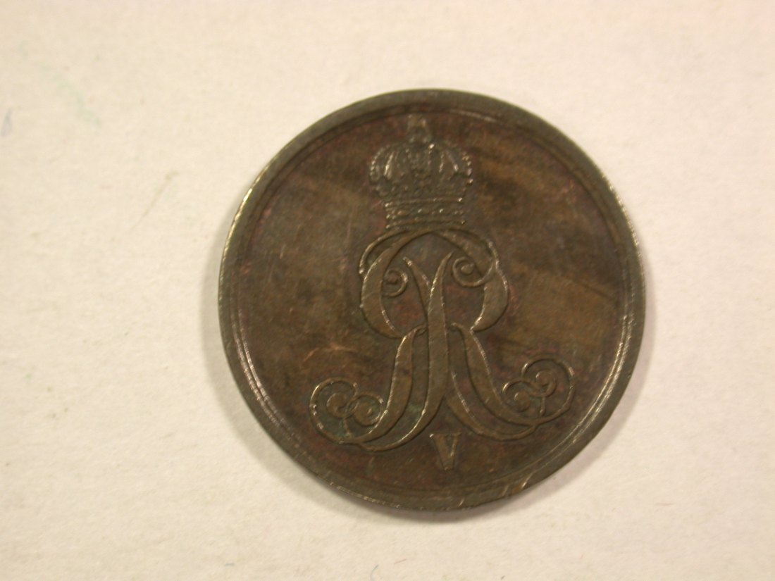  C07 Hannover 1 Pfennig  1863 in ss+  Originalbilder   