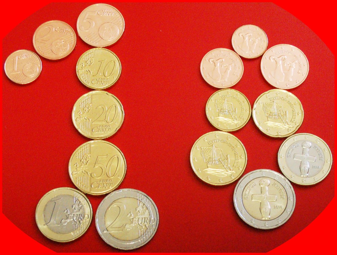  # SHIPS AND ANIMALS from GREECE: CYPRUS★ EURO SET 8 COINS 2018 UNC! UNCOMMON★LOW START ★ NO RESERVE!   
