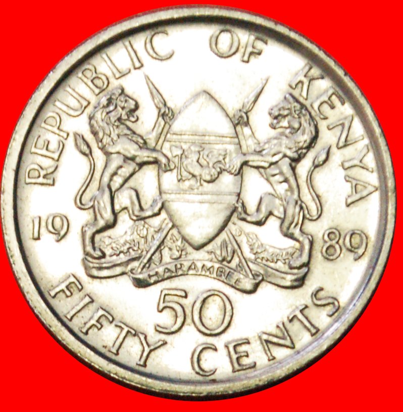  # HAHN: KENIA ★ 50 CENTS 1989 VZGL STEMPELGLANZ! OHNE VORBEHALT!   