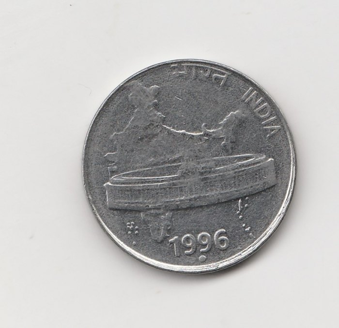  50 Paise Indien 1996 mit Punkt unter der Jahrezahl   (I552)   