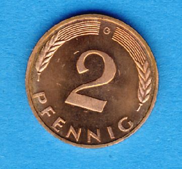  Deutschland 2 Pfennig 1987 G Top   
