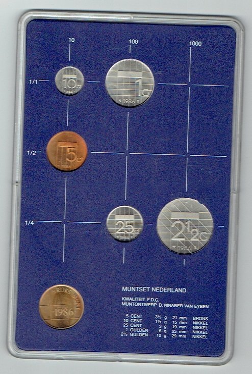  Kursmünzensatz Niederlande 1986 in F.D.C. (k621)   