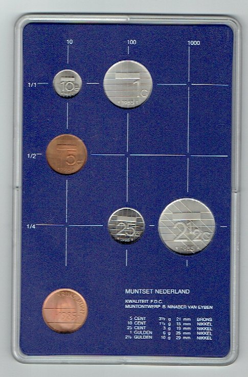  Kursmünzensatz Niederlande 1985 in F.D.C. (k625)   