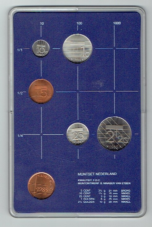  Kursmünzensatz Niederlande 1985 in F.D.C. (k635)   