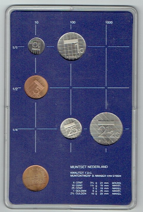  Kursmünzensatz Niederlande 1986 in F.D.C. (k642)   