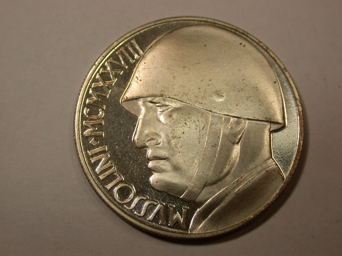  C08 Italien 20 Lire Mussolini Nachprägung 14,1 Gr. 35mm in PP  Orginalbilder   