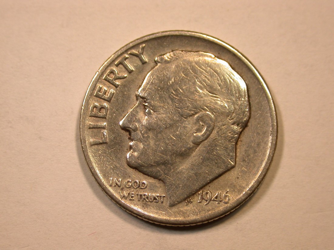  C09 USA  10 Cent Dime 1946 in ss/ss+ Orginalbilder   
