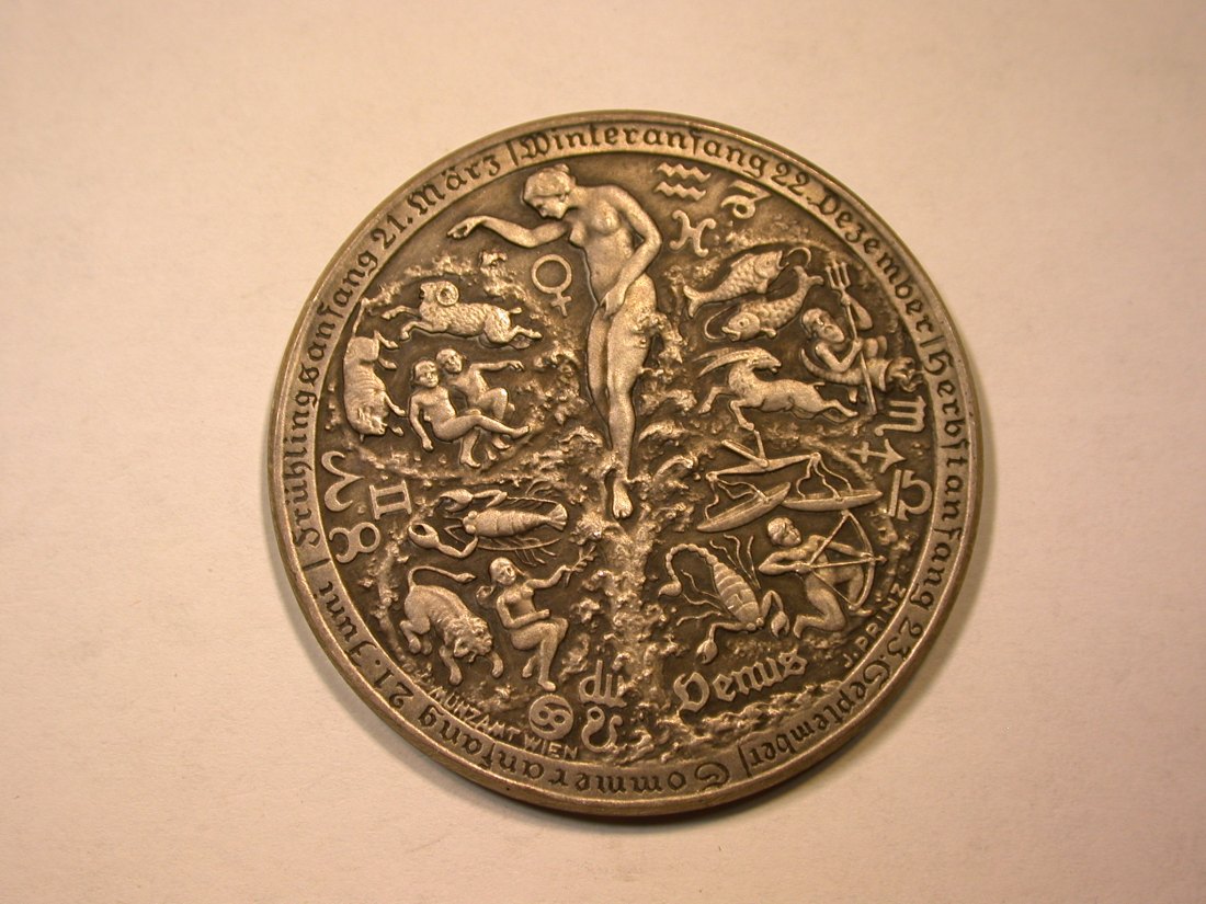  C09 Kalender Medaille Josef Prinz Münzamt Wien Silber 1941  40mm 20,3 Gramm  Selten   Orginalbilder   